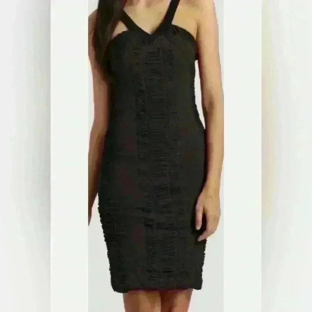Leifsdottir Cotton Jersey Ruched Dress in Black Size L - Picture 2 of 11